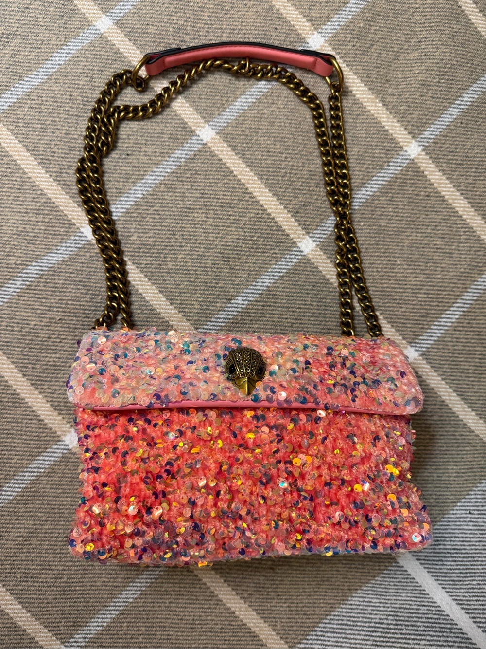 KURT GEIGER Kensington Sequin Pink Crossbody Shoulder Bag🔥Sold out